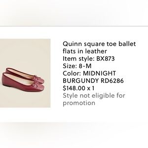 J. Crew Burgundy Leather Ballet Flats